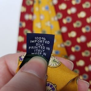 Tommy Hilfiger Accessories - Tommy Hilfiger silk necktie pocket watch print Tommy Hilfiger Accessories - Tommy Hilfiger silk necktie pocket watch print